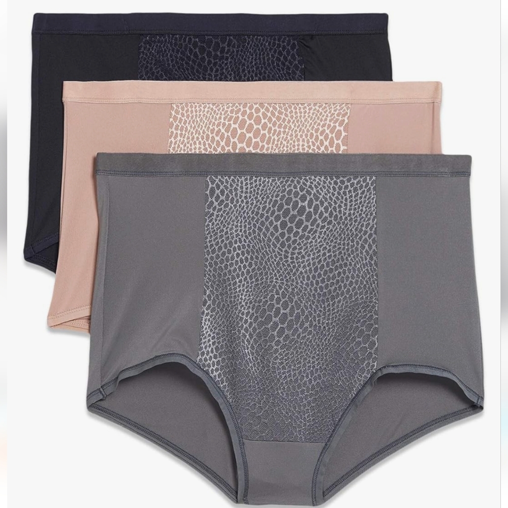 3-PK Warner's Women's Blissful Benefits Tummy-Smoothing Comfort Microfiber Brief
